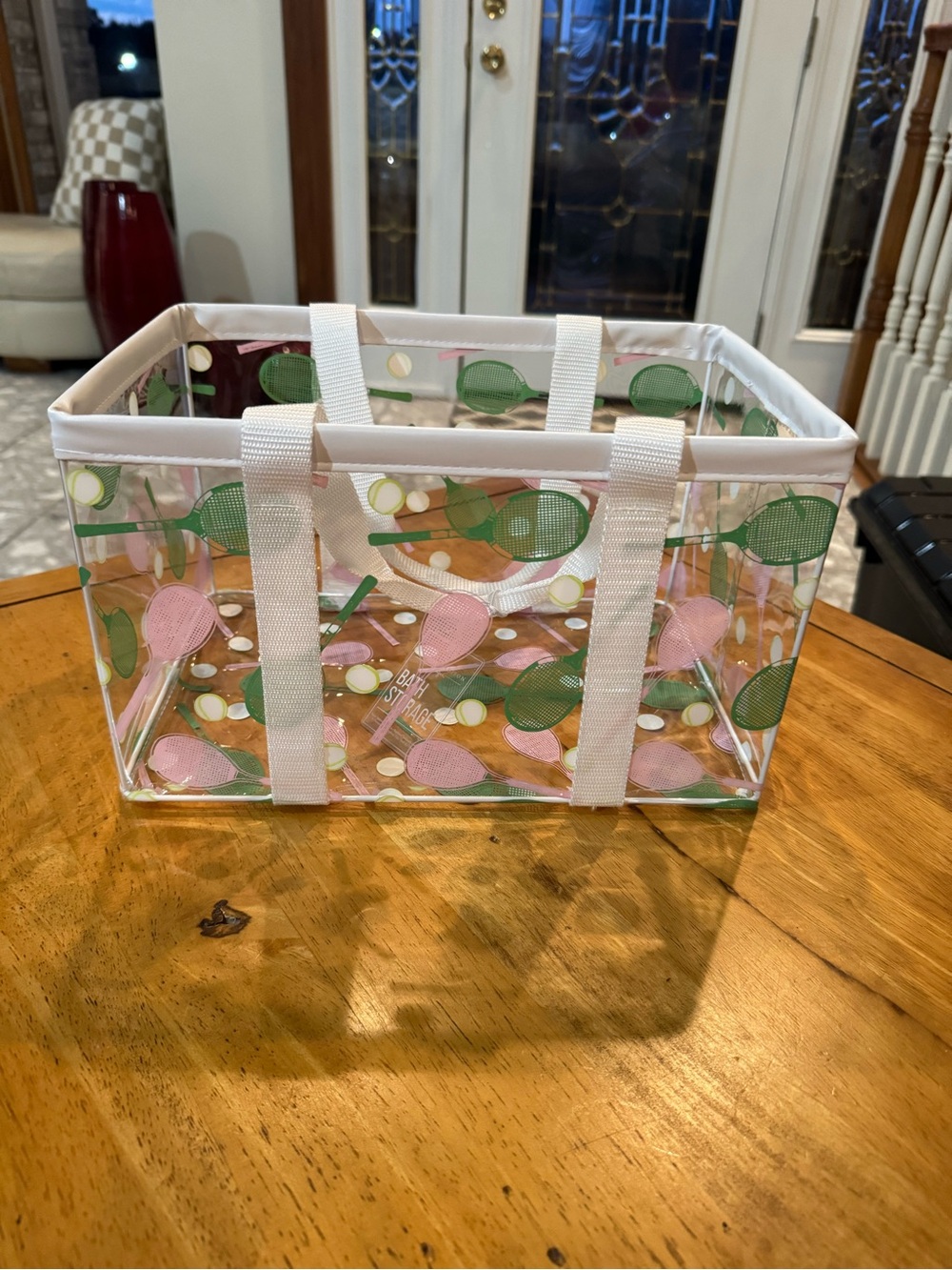 TAYLOR MADISON PINK/GREEN PICKLEBALL VINYL BATHROOM STORAGE CONTAINER
NEW